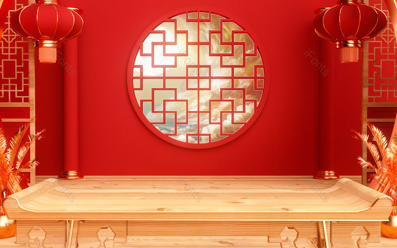 中国风传统C4D立体空间创意背景,插画/手绘图,插画/手绘图库,插画/手绘图下载,插画/手绘